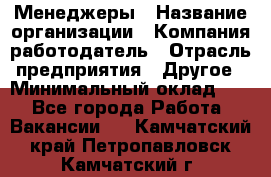 Менеджеры › Название организации ­ Компания-работодатель › Отрасль предприятия ­ Другое › Минимальный оклад ­ 1 - Все города Работа » Вакансии   . Камчатский край,Петропавловск-Камчатский г.